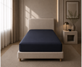 Draps housse bleu nuit 