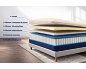 Matelas Ressorts ensachés 
Matelas au confort équilibré 
Matelas 140x190 cm 