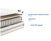 Matelas Ressorts ensachés Aerovisco à mémoire de forme 80x200 cm 

