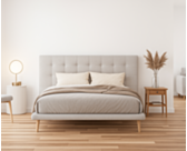 Tete de lit zelie gris 140 cm 115 hauteur 