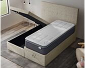 Lit Coffre Cassia Beige - 90x190 cm