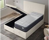 Lit Coffre Cassia Bouclé Blanc - 90x190 cm