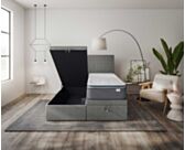 Lit Coffre Cassia Gris - 160x200 cm