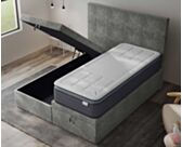 Lit Coffre Cassia Velours Gris - 160x200 cm