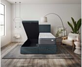 Lit Coffre Cassia Bleu - 90x190 cm