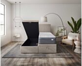 Lit Coffre Cassia Taupe - 140x190 cm