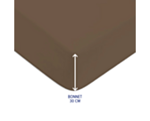 Drap-housse Coton Taupe Bonnet 30 - 70x190 cm