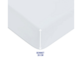 Drap-housse Coton Blanc Bonnet 30 - 180x200 cm