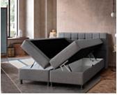 Lit Coffre Omega Gris - 180x200 cm