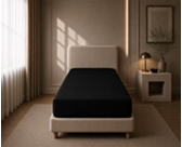 Ambiance drap-housse Satin Noir Intense Bonnet 35 - 90X190 cm