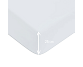 Drap-housse Coton Blanc Bonnet 25 - 200x200 cm