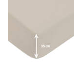 Drap-housse Satin Beige Bonnet 35 - 180x200 cm