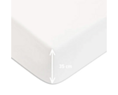 Drap-housse Satin Blanc Bonnet 35 - 180x200 cm