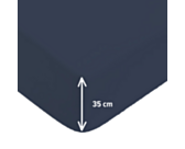 Drap-housse Satin Marine Bonnet 35 - 140x190 cm