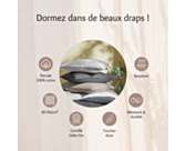 Taie d'oreiller percale Gris Clair  - 50x70 cm