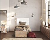 Tête de lit Kalmia Boucle Blanc  90 - H100 cm