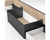 Lit Michigan Chêne/Noir - 140x190 cm