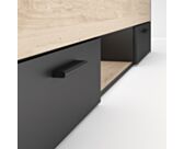 Lit Michigan Chêne/Noir - 140x190 cm