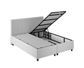 Lit Coffre Alpha Gris clair - 180x200 cm