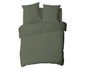Housse de couette Coton Kaki - 140x200 cm