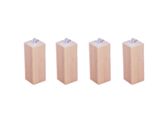 Lot de 4 pieds carrés Vernis Clair - H20 cm