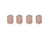 Lot de 4 pieds P3 carrés Vernis clair - H20 cm