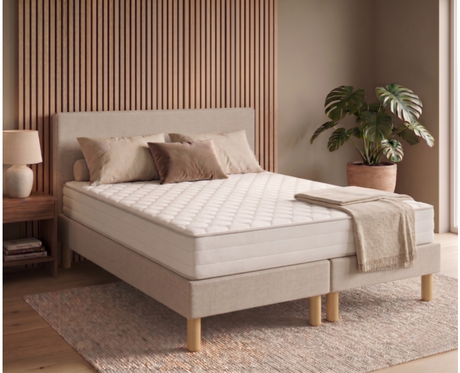 Ensemble literie Leon - beige - (x2) 70x200 cm (140x200 cm) 