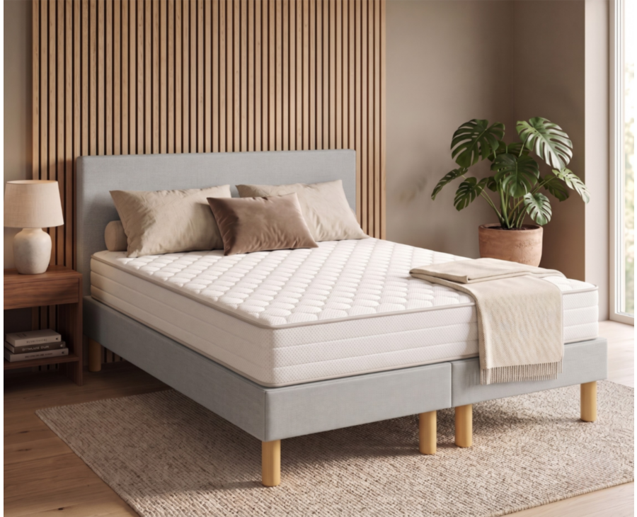 Ensemble literie Leon - gris - (x2) 80x200 cm (160x200 cm) 