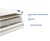 Matelas Ressorts ensachés Aerovisco à mémoire de forme 120x190 cm 
