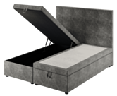 Lit Coffre Cassia Velours Gris - 180x200 cm