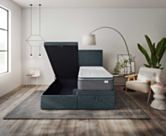 Lit Coffre Cassia Bleu - 180x200 cm