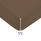 Drap-housse Coton Taupe Bonnet 30 - 70x200 cm