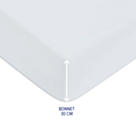 Drap-housse Coton Blanc Bonnet 30 - 160x200 cm