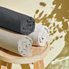 Drap-housse Percale Gris Clair Bonnet 35 - 180x200 cm