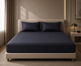 Ambiance Drap-housse satin midnight Bonnet 35 140x200