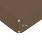Drap-housse Coton Taupe Bonnet 25 - 90x190 cm
