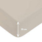 Drap-housse Satin Beige Bonnet 35 - 180x200 cm