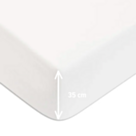 Drap-housse Satin Blanc Bonnet 35 - 140x200 cm