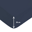 Drap-housse Satin Marine Bonnet 35 - 180x200 cm