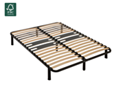 Sommier à lattes en kit Optikit 5 zones de confort 140x190 cm – cadre métal, lattes bouleau et peuplier certifiées FSC