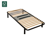 Sommier à lattes en kit Optikit 5 zones de confort 90x190 cm – cadre métal, lattes bouleau et peuplier certifiées FSC