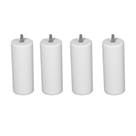 Lot de 4 pieds cylindriques Blanc Laqué - H25 cm