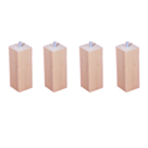 Lot de 4 pieds carrés Vernis Clair - H15 cm