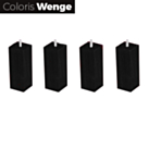 Lot de 4 pieds carrés Wengé - H20 cm