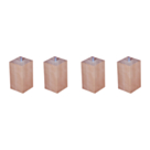 Lot de 4 pieds P3 carrés Vernis clair - H20 cm