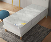 Sommier Tapissier Cirse Deco Boucle Blanc - 90x190 cm