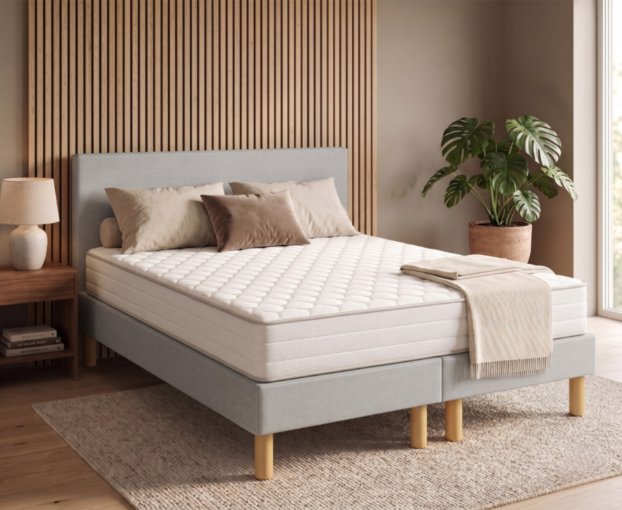 Ensemble literie Leon - gris - (x2) 80x200 cm (160x200 cm) 