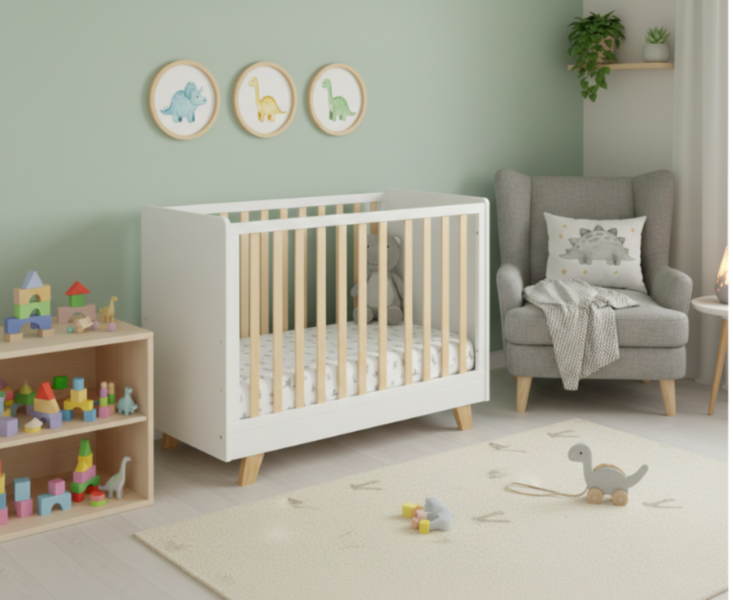 Lit bébé blanc - Charlie - 60x120 cm 