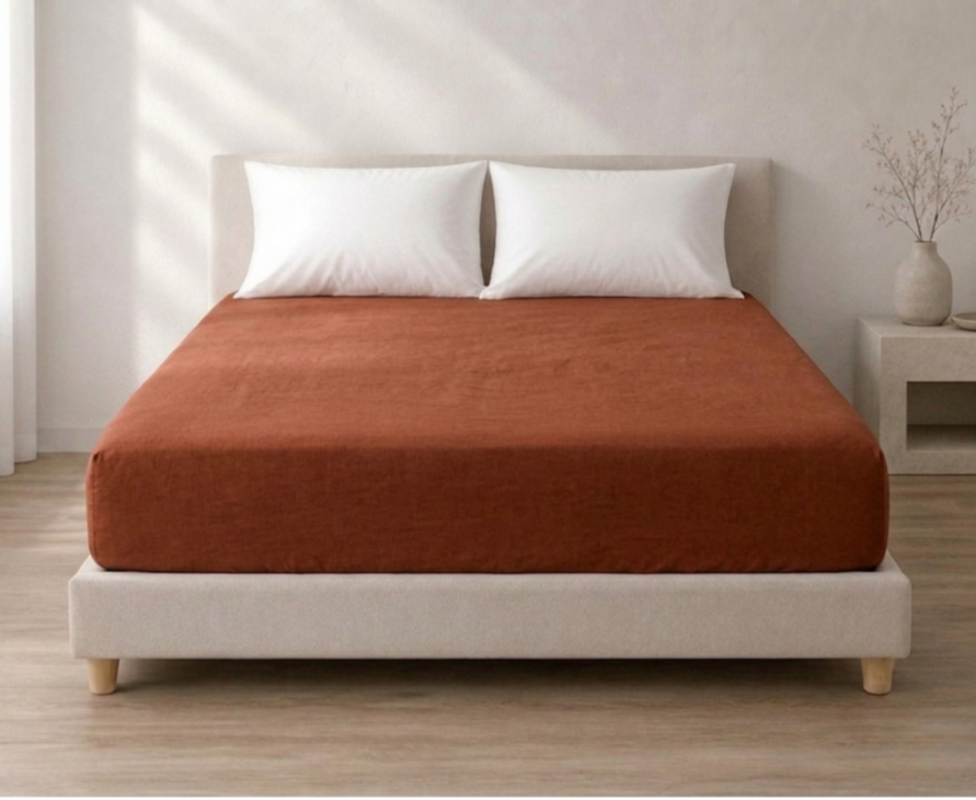 Drap-housse percale Henna Bonnet 35 - 140X190 cm
