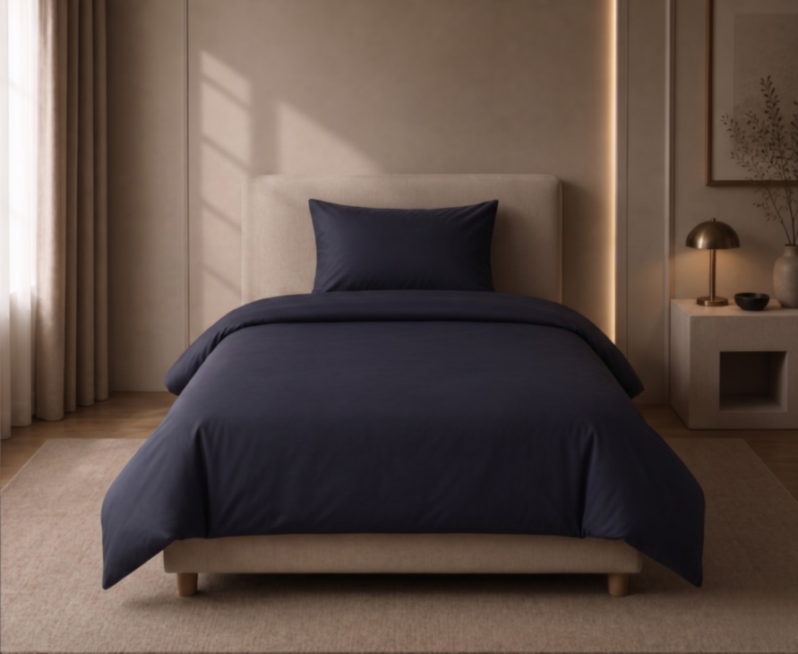 Housse de couette Satin 120 fils - Midnight - 140x200 cm